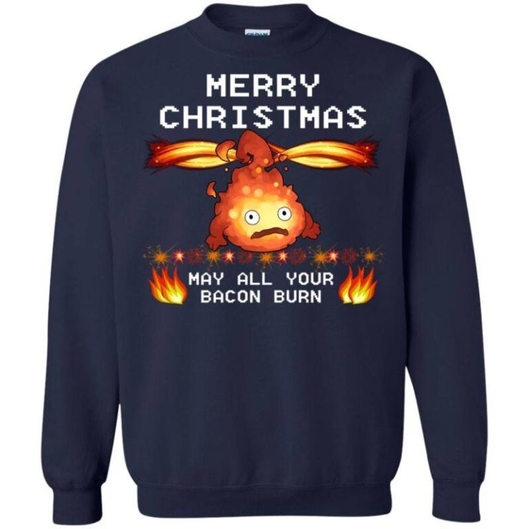 May All Your Bacon Burn Ugly Christmas Sweaters Merry Christmas Sweatshirt