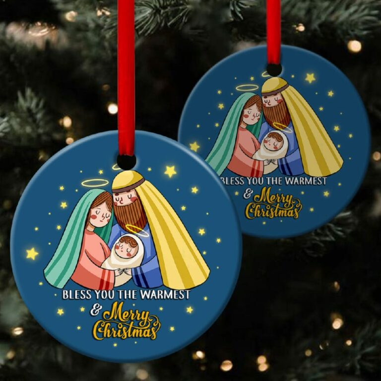 Merry Christmas Born Of God Circle Ornament