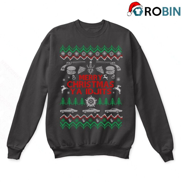 Merry Christmas Ya Idjits Supernatural Ugly Sweatshirt