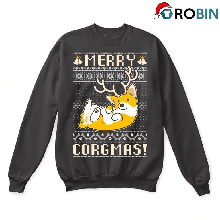 Merry Corgmas We Love Corgi Dog Cute Ugly Christmas Sweatshirt