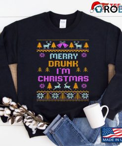 Merry Drunk Ugly Christmas Sweatshirt Beer Sweatshirt