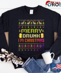 Merry Drunk Ugly Christmas Sweatshirt Christmasparty Sweatshirt