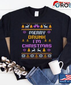 merry drunk ugly christmas sweatshirt merrychristmas sweatshirt b7ck4p