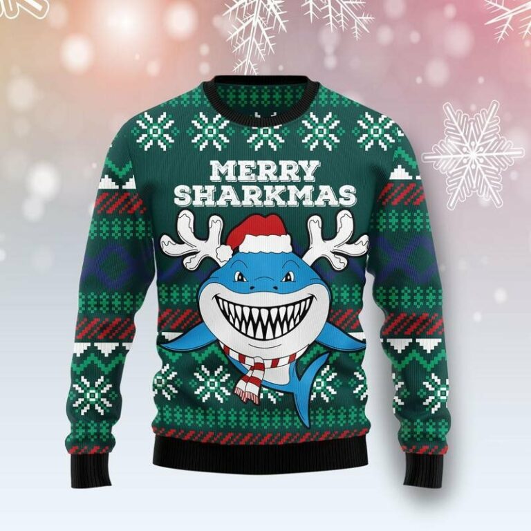Merry Sharkmas Christmas Ugly Sweatshirt, Sweater