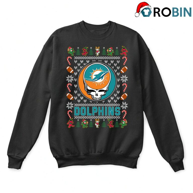 Miami Dolphins X Grateful Dead Christmas Ugly Sweatshirt