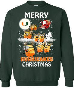 miami fl hurricanes minion ugly christmas sweatshirt 1 xkqnq