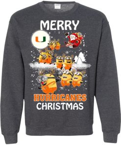 Miami Fl Hurricanes Minion Ugly Christmas Sweatshirt Miami Fl Hurricanes Minion Ugly Christmas Sweatshirt
