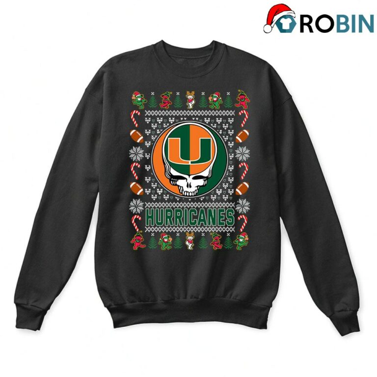 Miami Hurricanes X Grateful Dead Christmas Ugly Sweatshirt