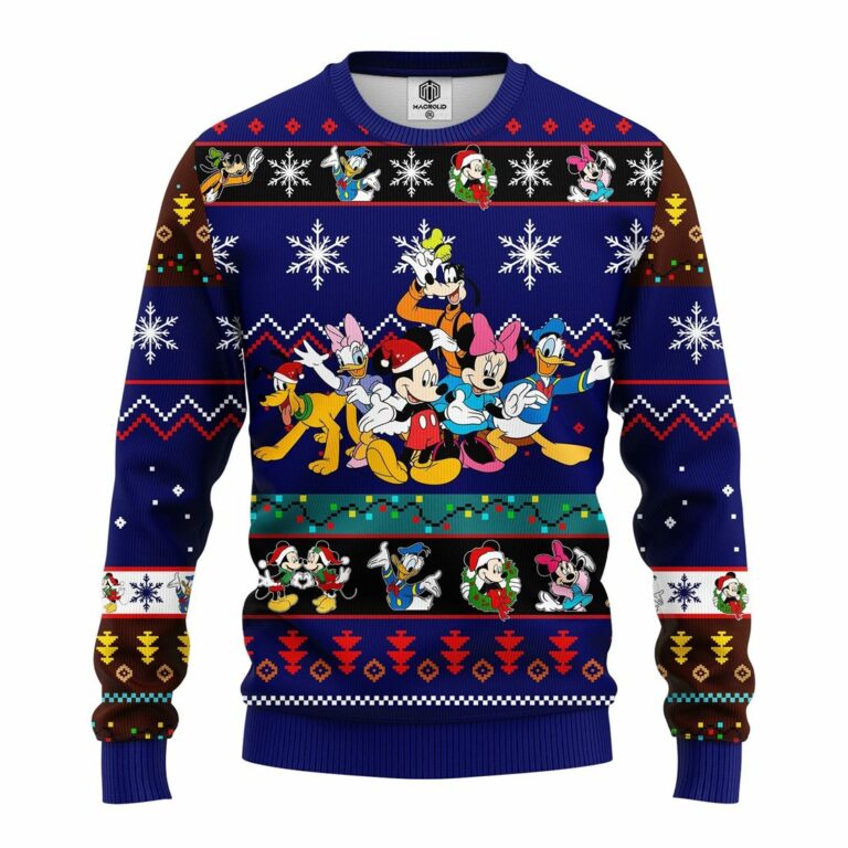 Mice Ugly Christmas Sweatshirt Blue