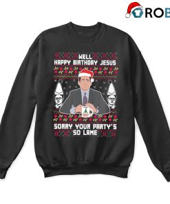 Michael Scott Jesus Partys So Lame The Office Ugly Christmas Sweatshirt