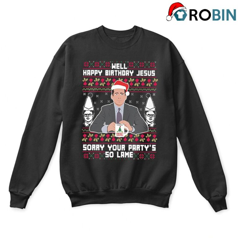 Michael Scott Jesus Partys So Lame The Office Ugly Christmas Sweatshirt