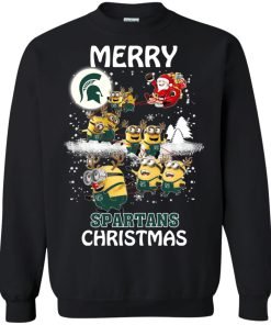 michigan state spartans minion ugly christmas sweatshirt 1 J6EK5