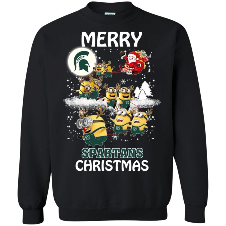 Michigan State Spartans Minion Ugly Christmas Sweatshirt