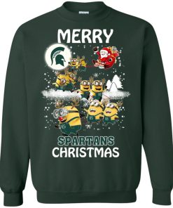 Michigan State Spartans Minion Ugly Christmas Sweatshirt