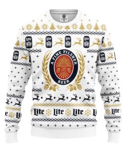 miller lite v5 ugly christmas sweatshirt 1 cECVB