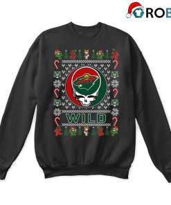 Minnesota Wild X Grateful Dead Ugly Christmas Sweatshirt
