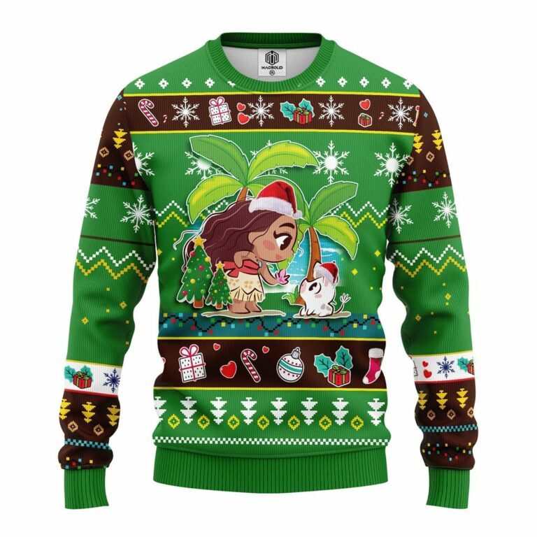 Moana Ugly Christmas Sweatshirt Green