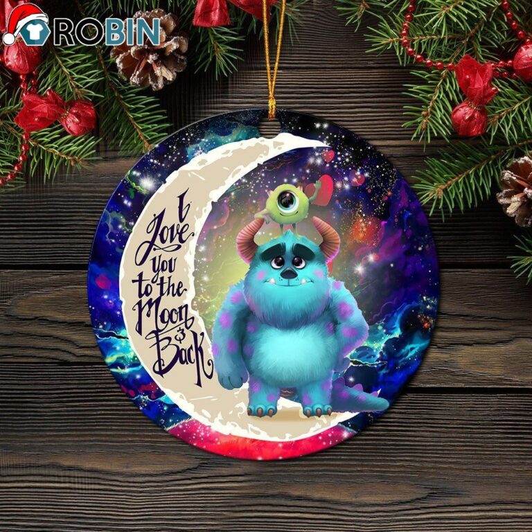 Monster Inc Sully And Mike Love You To The Moon Galaxy Christmas Ornament