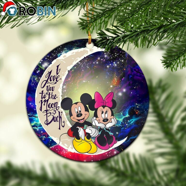 Mouse Couple Love You To The Moon Galaxy Christmas Ornament