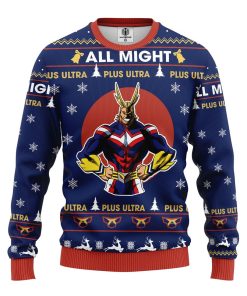 my hero academia ugly christmas sweater 1 mvk09f