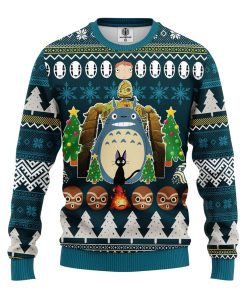 my neighbor is totoro anime ugly christmas sweater 1 pjpica