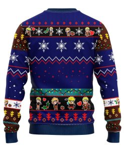 Naruto Sasuke Ugly Christmas Sweater Blue