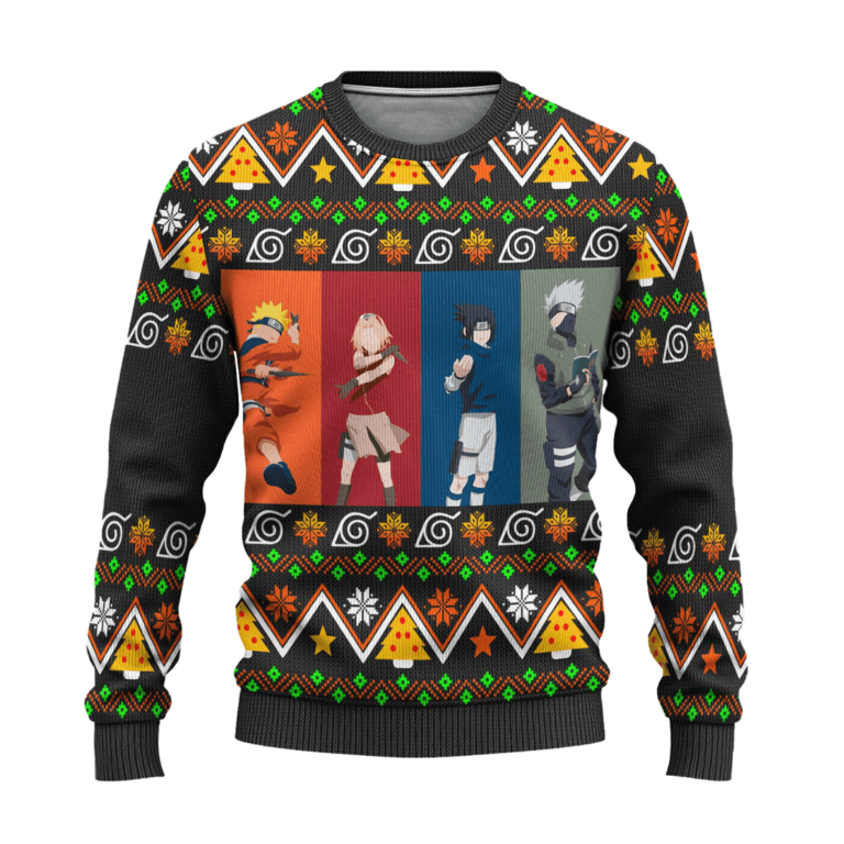 Naruto Team 7 Anime Ugly Christmas Sweatshirt Konohagakure Xmas Gift
