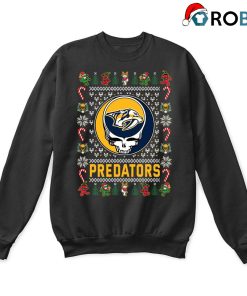 Nashville Predators X Grateful Dead Christmas Ugly Sweatshirt