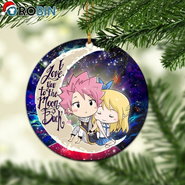 Natsu Fairy Tail Anime Love You To The Moon Galaxy Christmas Ornament