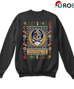 Navy Midshipmen X Grateful Dead Ugly Christmas Sweatshirt