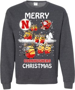 nebraska cornhuskers minion ugly christmas sweatshirt 1 nI1WO