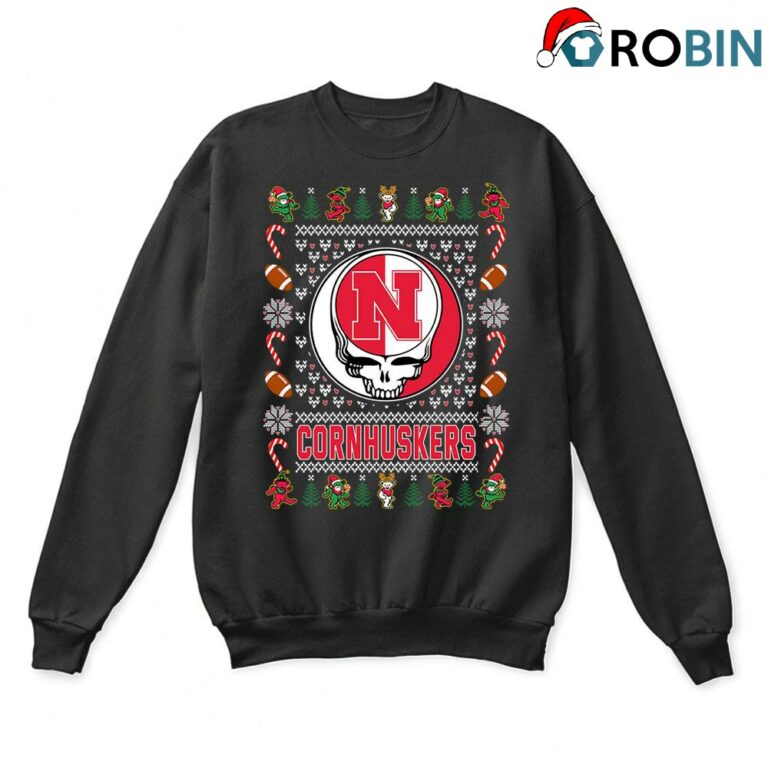 Nebraska Cornhuskers X Grateful Dead Ugly Christmas Sweatshirt