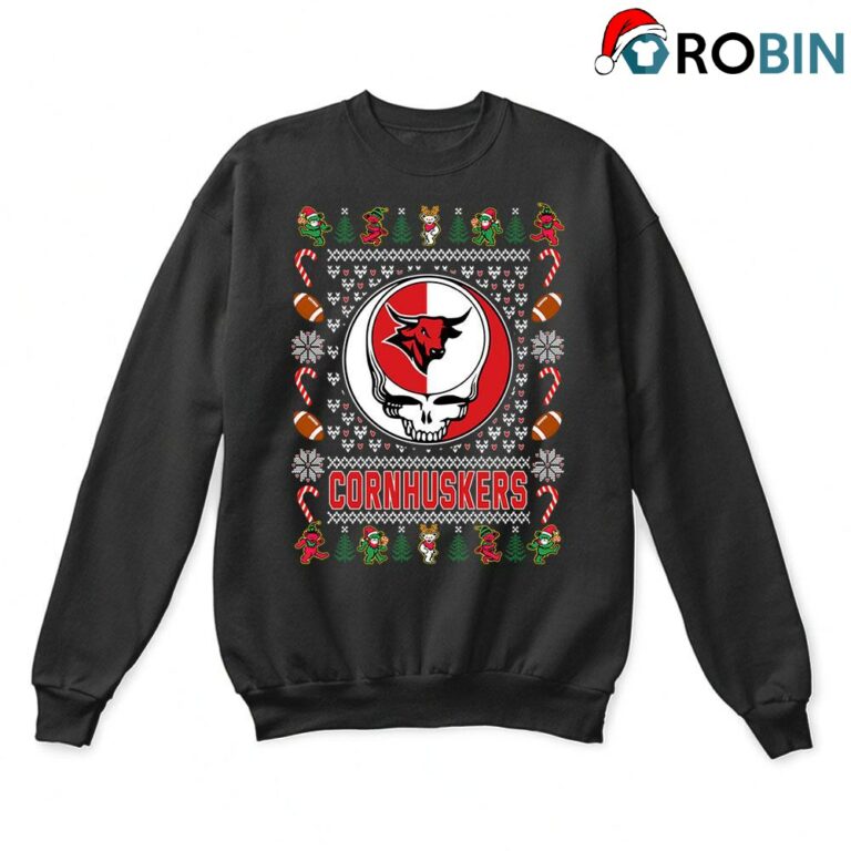 Nebraska Omaha Mavericks X Grateful Dead Christmas Ugly Sweatshirt