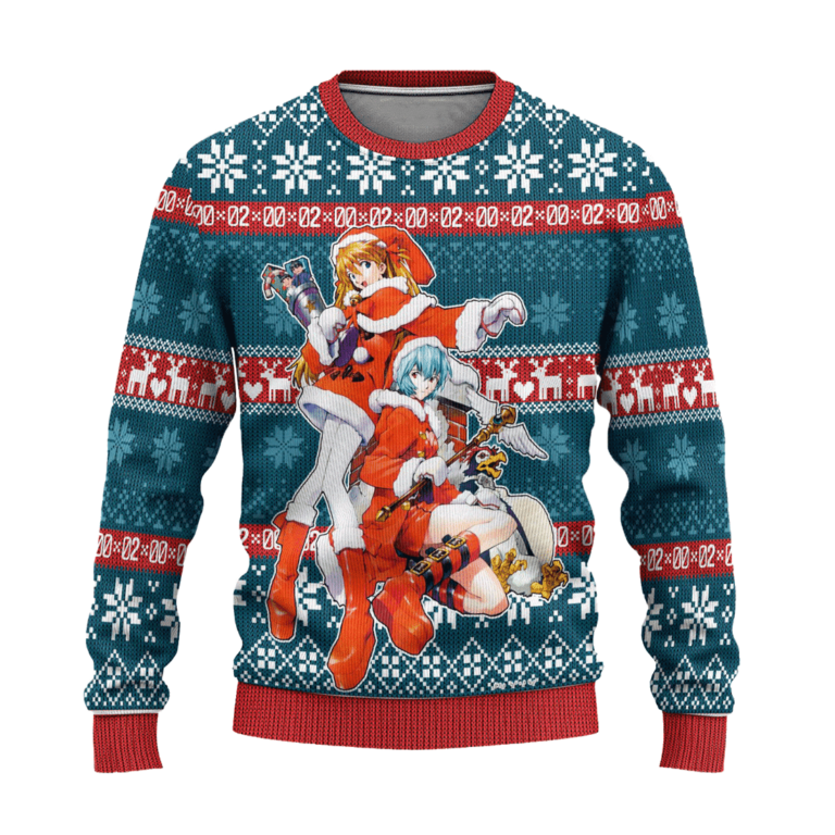 Neon Genesis Evangelion Anime Ugly Christmas Sweater Custom Xmas Gift