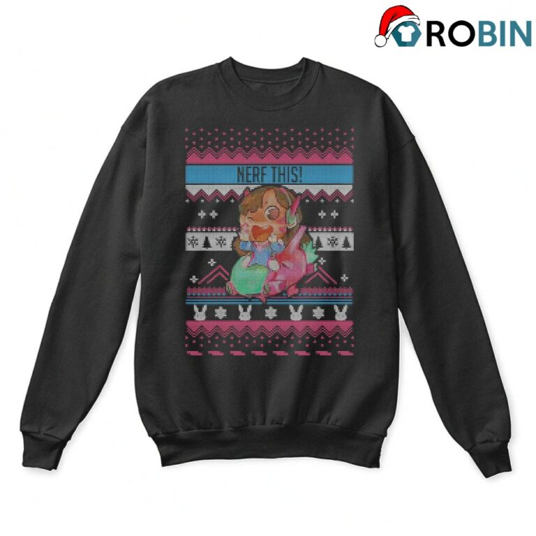 Nerf This Chibi Dva Ugly Christmas Sweatshirts