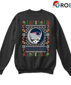 New England Patriots X Grateful Dead Christmas Ugly Sweatshirt