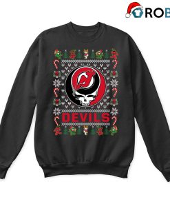 New Jersey Devils X Grateful Dead Christmas Ugly Sweatshirt