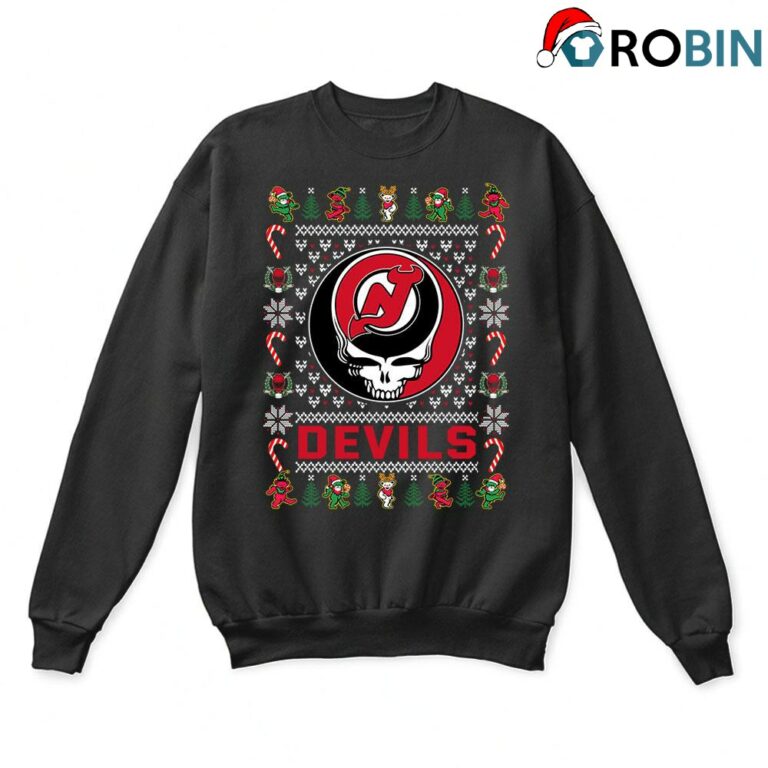 New Jersey Devils X Grateful Dead Christmas Ugly Sweatshirt