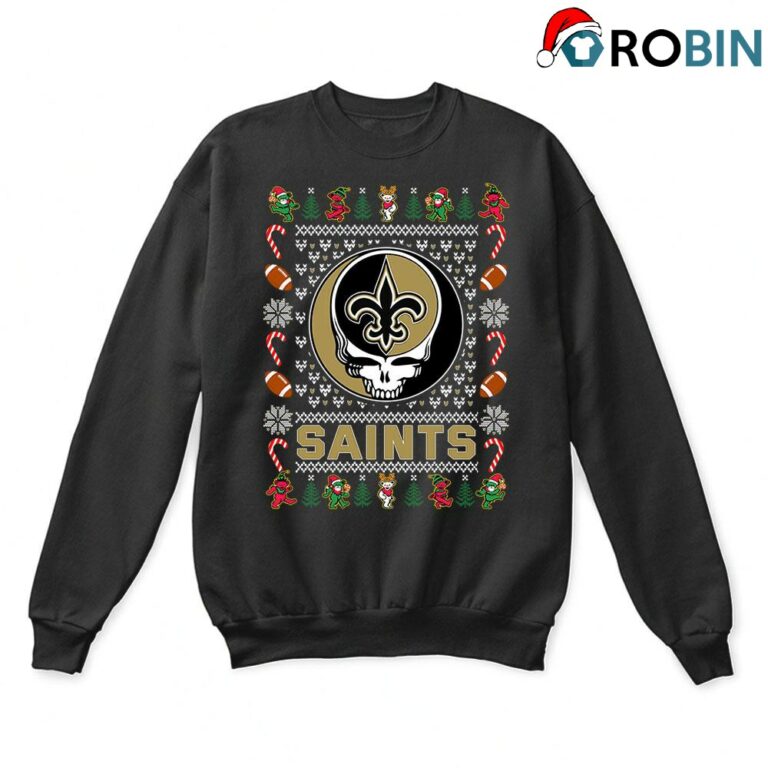 New Orleans Saints X Grateful Dead Ugly Christmas Sweatshirt