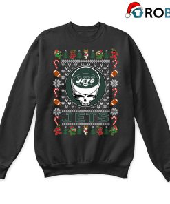 New York Jets X Grateful Dead Christmas Ugly Sweatshirt