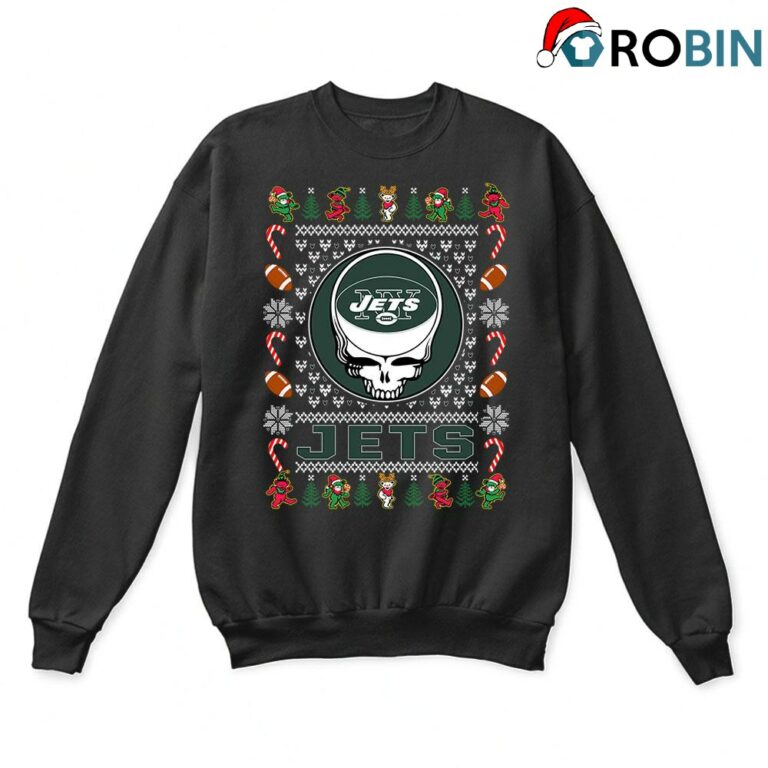 New York Jets X Grateful Dead Christmas Ugly Sweatshirt