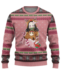 nezuko demon slayer anime ugly christmas sweater xmas gift 1 vY14n