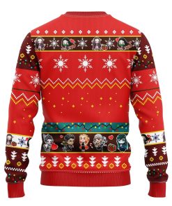 nezuko kamado demon slayer anime ugly christmas sweatshirt red 2 sxkt4