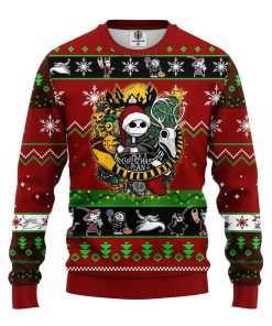 nightmare before christmas ugly sweater red brown 1 marq95