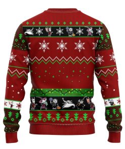 Nightmare Before Christmas Ugly Sweater Red Brown Nightmare Before Christmas Ugly Sweater Red Brown