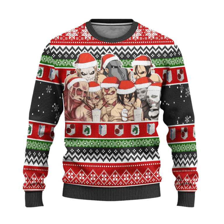 Nine Titans Attack on Titan Anime Ugly Christmas Sweatshirt Xmas Gift