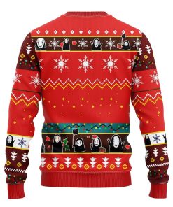 No Face Sprited Away Anime Ugly Christmas Sweater Red