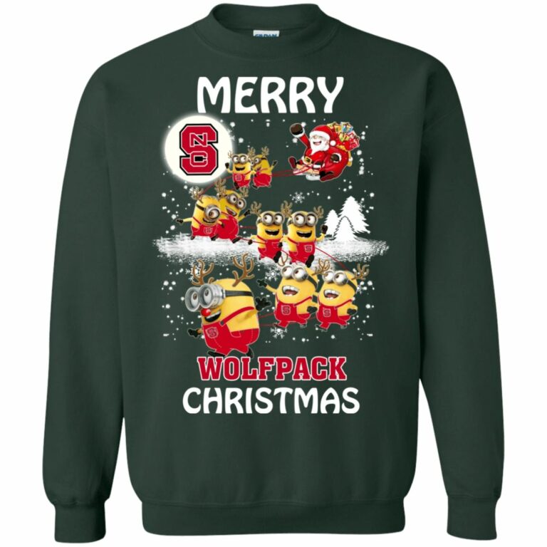 North Carolina State Wolfpack Minion Ugly Christmas Sweatshirt