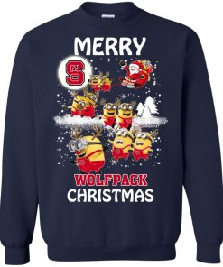 north carolina state wolfpack minion ugly christmas sweatshirt 3 tNsF5