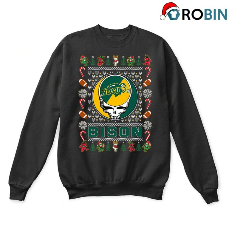 North Dakota State Bison X Grateful Dead Christmas Ugly Sweatshirt